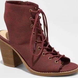 Lace Up Open-Toe Heels